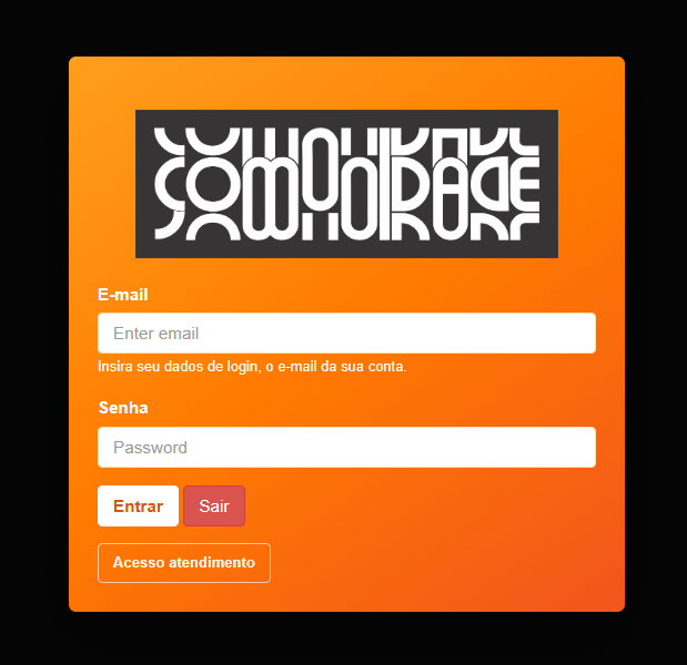 Tela de login do Sistema Comunidade